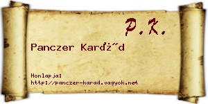 Panczer Karád névjegykártya